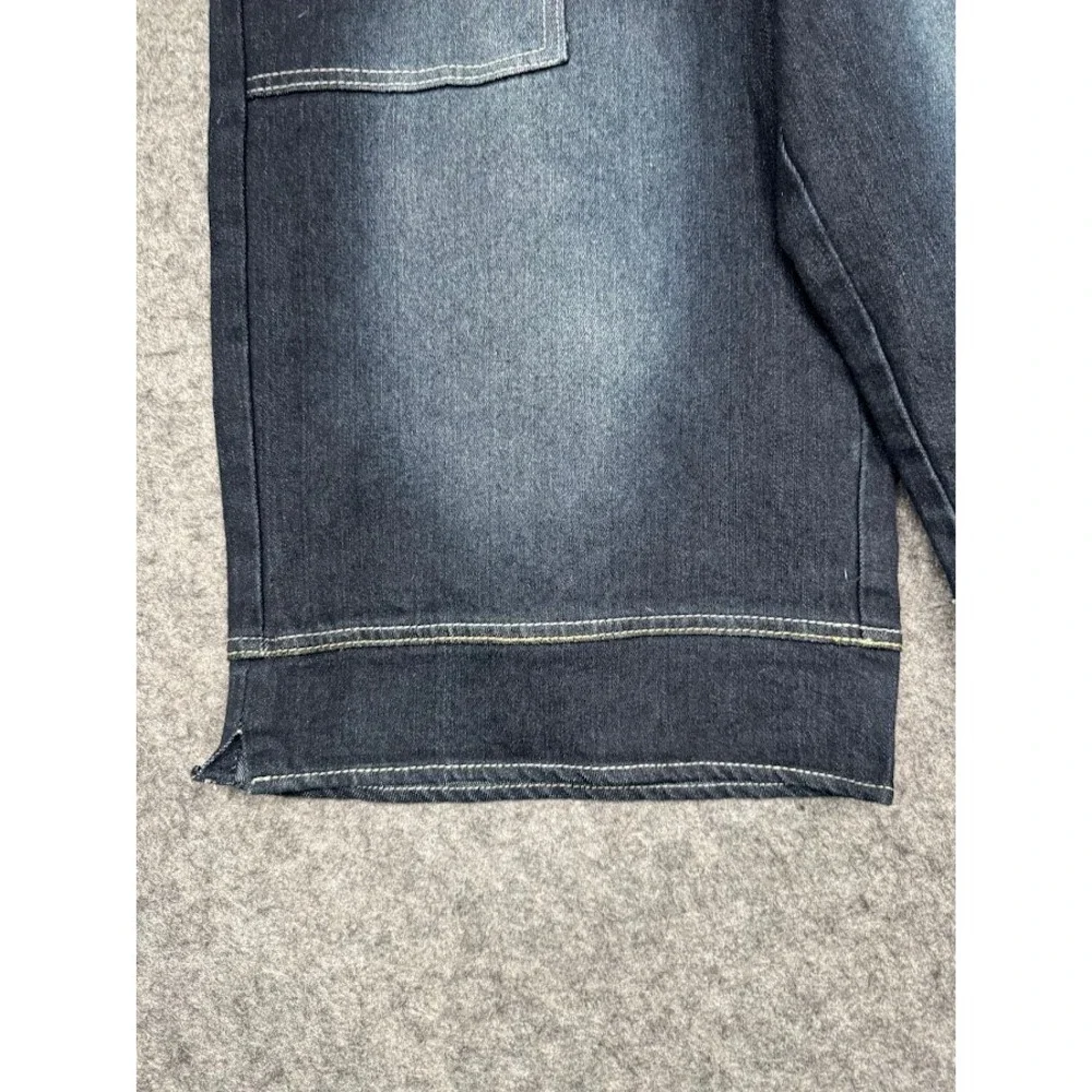 Dereon Mens Dark Wash Denim Cargo Shorts Contrast Stitch Streetwear Size 7/8 NWT